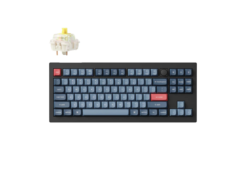 Геймърска Механична клавиатура Keychron V3 Max QMK, Carbon Black, Gateron Jupiter Banana Switch, RGB Backlight