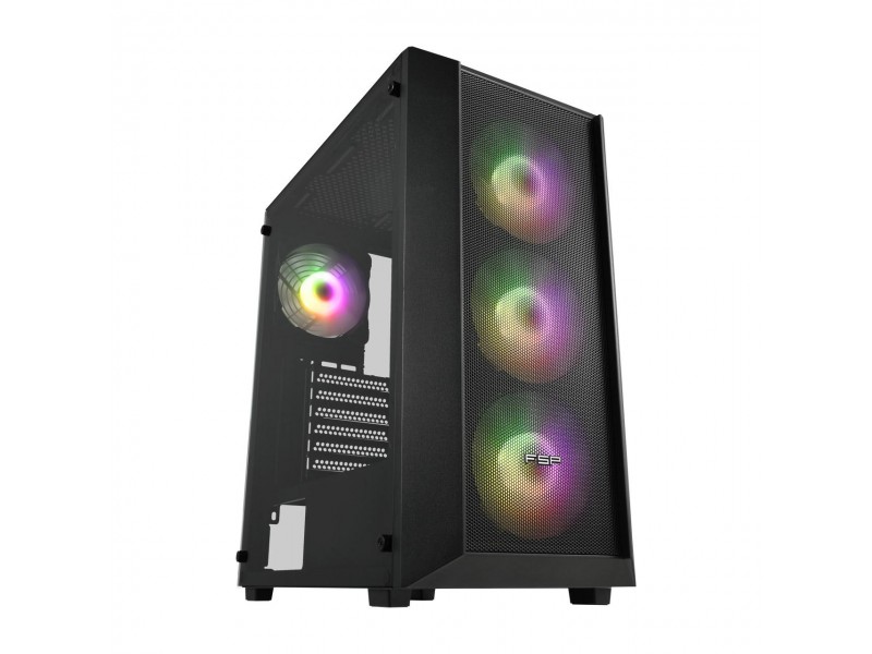Кутия FSP CMT218 Mid-Tower 4 x ARGB 120mm Вентилатори - Black