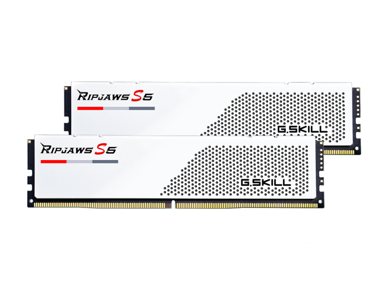 Памет G.SKILL Ripjaws S5 White, 32GB(2x16GB), DDR5, PC5-41600, 5200MHz, CL36, F5-5200J3636C16GX2-RS5W