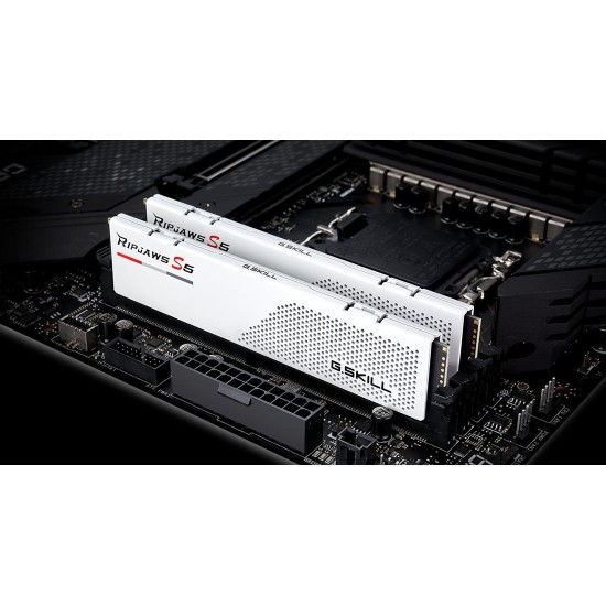 Памет G.SKILL Ripjaws S5 White, 32GB(2x16GB), DDR5, PC5-41600, 5200MHz, CL36, F5-5200J3636C16GX2-RS5W