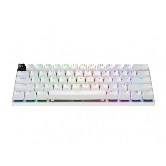 Геймърска клавиатура Logitech Pro X 60 Tactile White, KEYCONTROL, LIGHTSYNC, RGB, Бяла