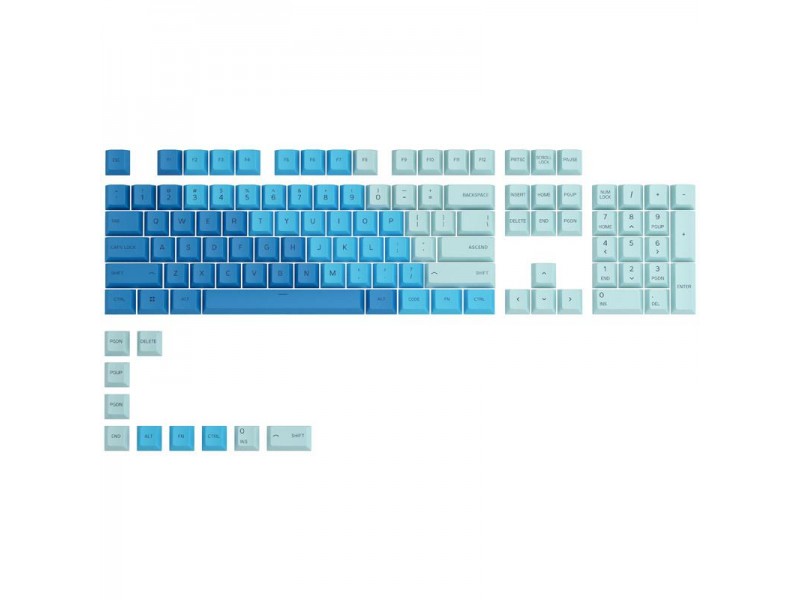 Капачки за механична клавиатура Glorious GPBT Doubleshot 114-Keycap Carribean Ocean US-Layout