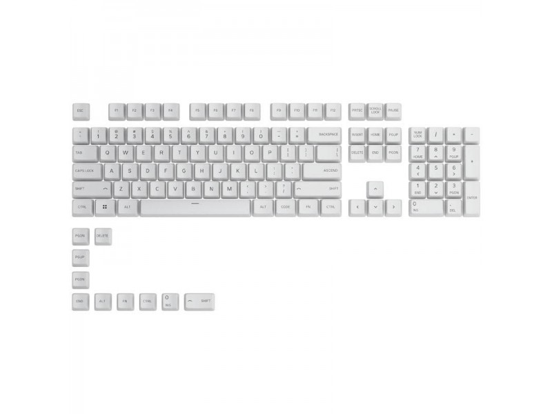 Капачки за механична клавиатура Glorious GPBT - 114 PBT keycaps Arctic White