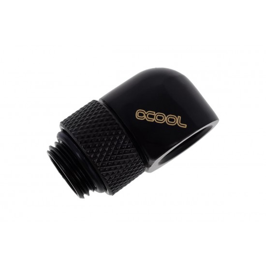 Въртящ се L-конектор Alphacool Eiszapfen, G1/4 AG auf G1/4 IG, Черен мат