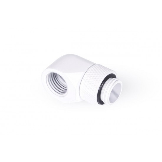 Въртящ се L-конектор Alphacool Eiszapfen, G1/4 AG auf G1/4 IG, Бял