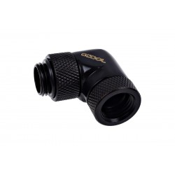 Ъглов адаптер Alphacool Eiszapfen, 90°, G1/4 външна към G1/4 вътрешна резба, Черен мат