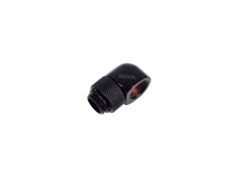 L-конектор Alphacool HF, Въртящ се, G1/4 външна към G1/4 вътрешна резба, Черен мат