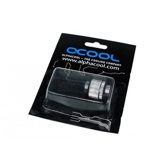 Адаптер Alphacool HF, Двоен нипел, G1/4 - G1/4, Въртящ се, Сребрист