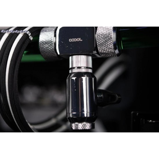 Сферичен кран Alphacool, Вътрешна резба G1/4, Черен мат