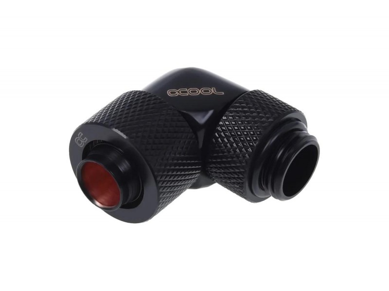 Компресионен фитинг Alphacool, 13/10 - G1/4, 90°, Въртящ се, Черен мат