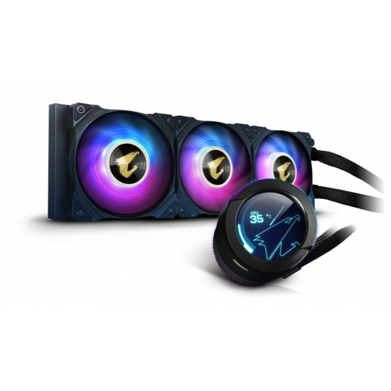 Охладител за процесор Gigabyte AORUS WATERFORCE X 360, LCD Display, RGB Fusion
