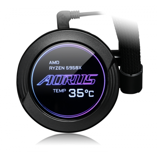 Охладител за процесор Gigabyte AORUS WATERFORCE X 360, LCD Display, RGB Fusion