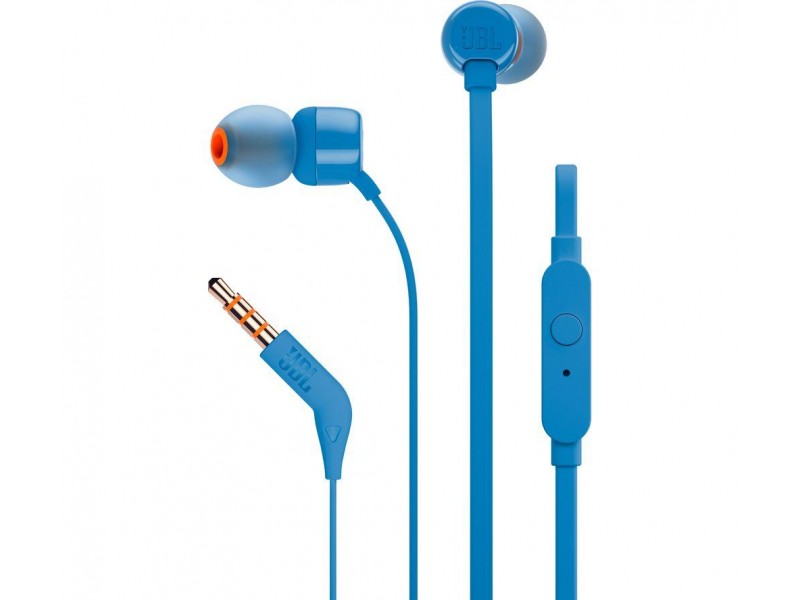 Слушалки JBL T110, In Ear, Син