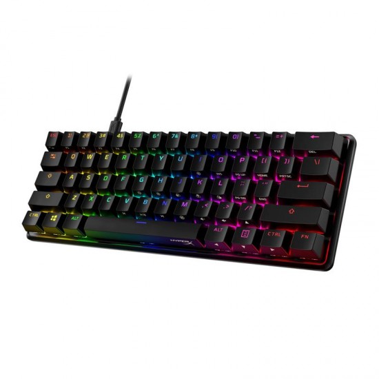 Геймърскa механична клавиатура HyperX Alloy Origins 60, HyperX червени суичове, Черен