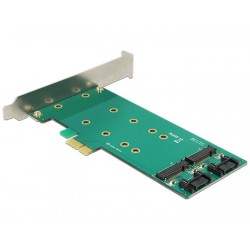 Карта Delock PCI Express x1 - 2 x internal M.2 Key B 110 mm, Low Profile Form Factor