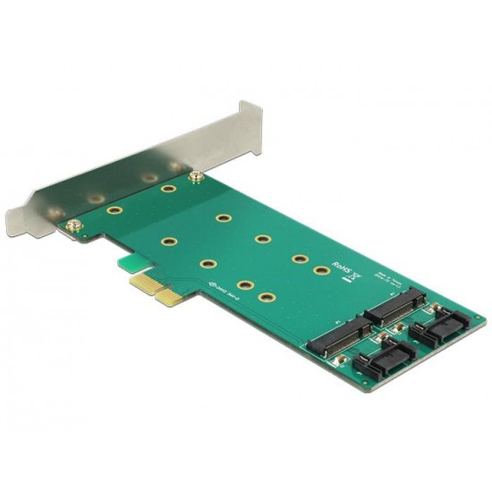 Карта Delock PCI Express x1 - 2 x internal M.2 Key B 110 mm, Low Profile Form Factor