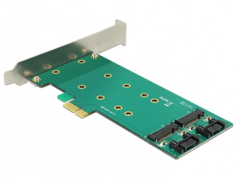 Карта Delock PCI Express x1 - 2 x internal M.2 Key B 110 mm, Low Profile Form Factor