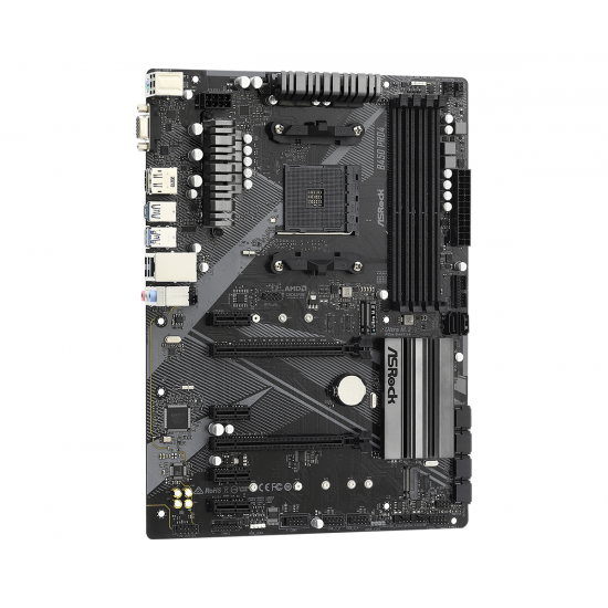 Дънна платка ASRock B450 Pro4 R2.0, AM4, DDR4