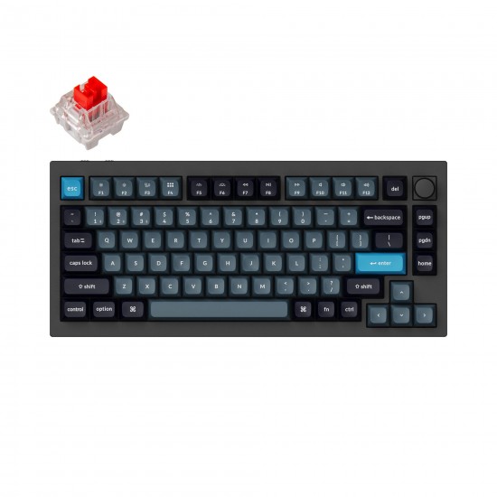 Клавиатура Keychron Q1 Pro Black-Blue QMK TKL K Pro Red Switch RGB LED PBT