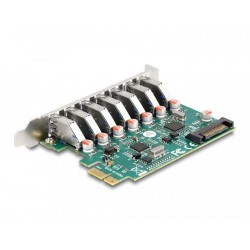 Карта PCI Express x4 Delock към 7 x external USB 5 Gbps Type-A Карта PCI Express x4 Delock към 7 x external USB 5 Gbps Type-A