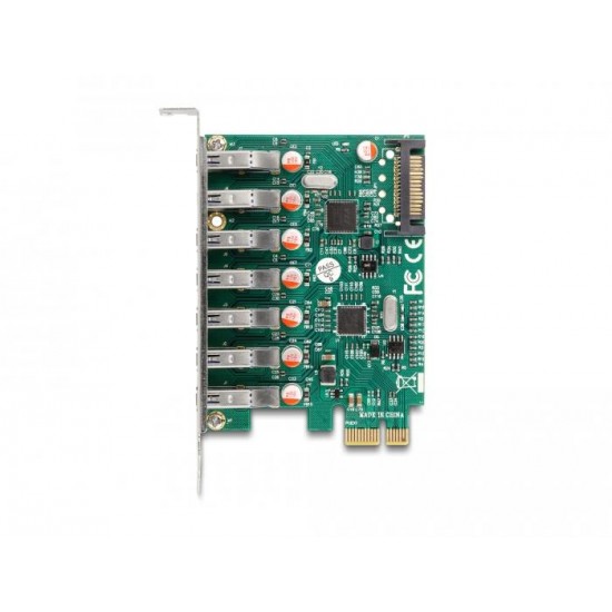 Карта PCI Express x4 Delock към 7 x external USB 5 Gbps Type-A