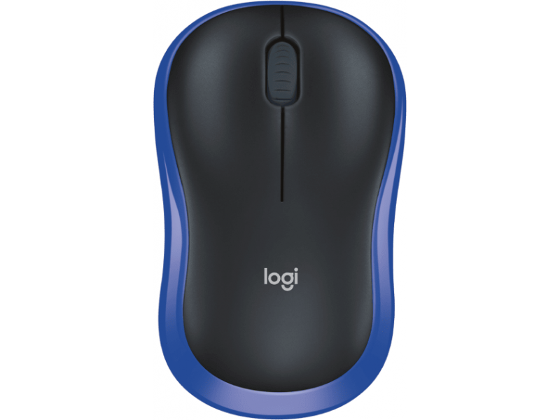 Безжична оптична мишка LOGITECH M185, USB, Син/Черен