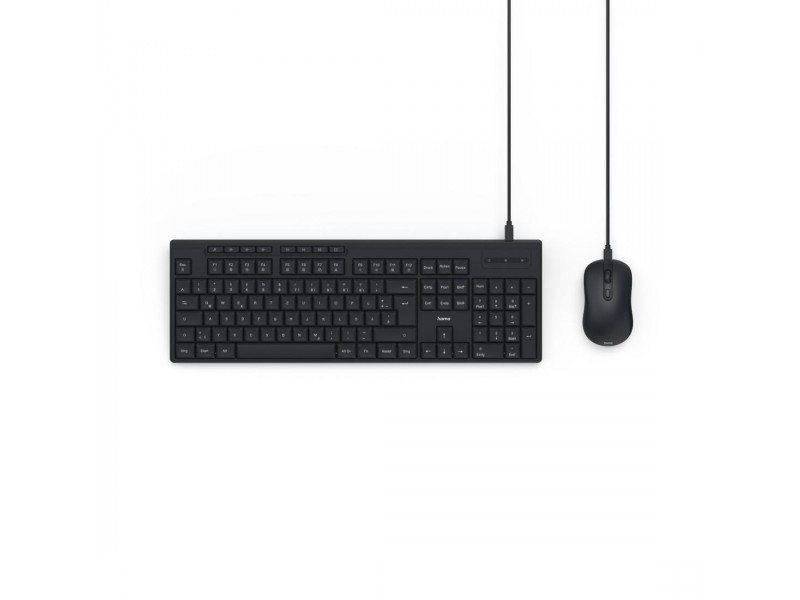 HAMA Жичен комплект клавиатура и мишка CKM-200, USB-A, USB-C