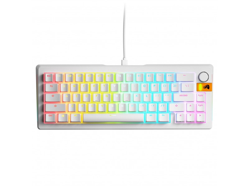 Геймърска механична клавиатура Glorious GMMK 3 HE 65% White - Fox HE Switches