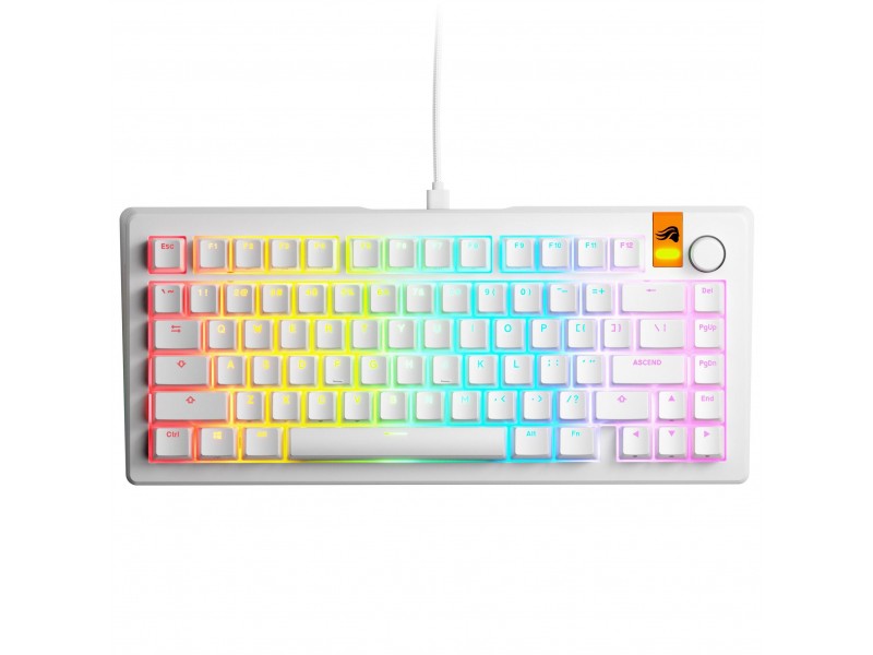 Геймърска механична клавиатура Glorious GMMK 3 HE 75% White - Fox HE Switches