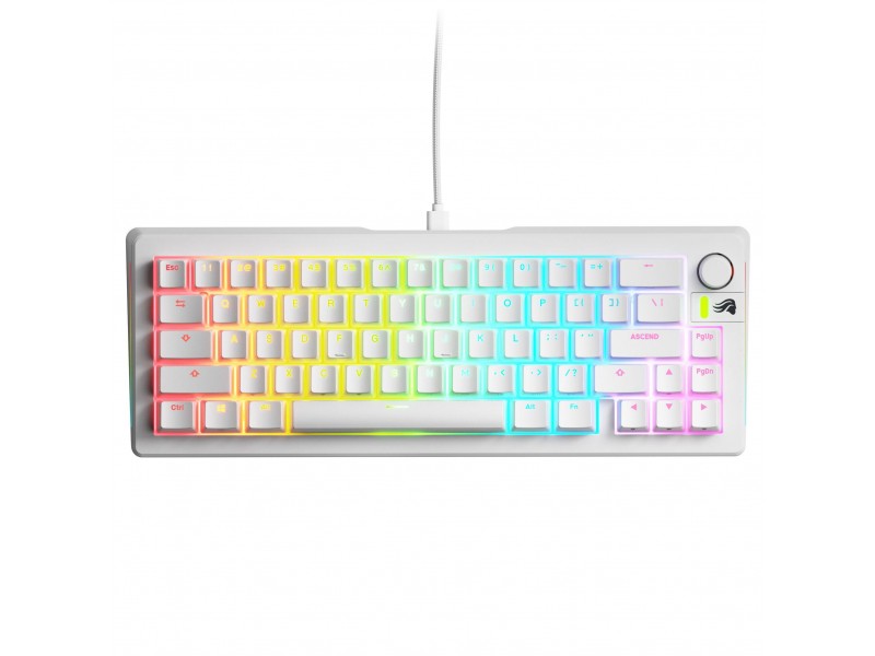 Геймърска механична клавиатура Glorious GMMK 3 65% White - Fox HE Switches