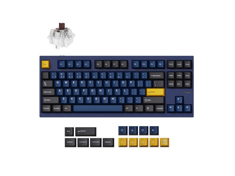 Механична клавиатура Lemokey L4 QMK TKL Navy Blue - Keychron Super Brown Switch