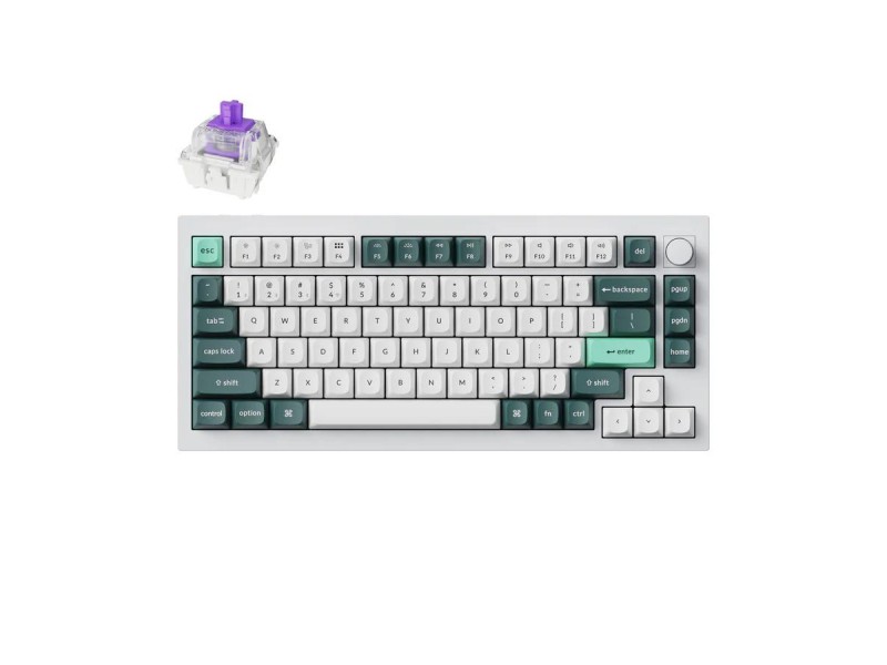 Механична клавиатура Keychron Q1 HE QMK 75% Shell White - Gateron Double-Rail Magnetic Nebula Switch