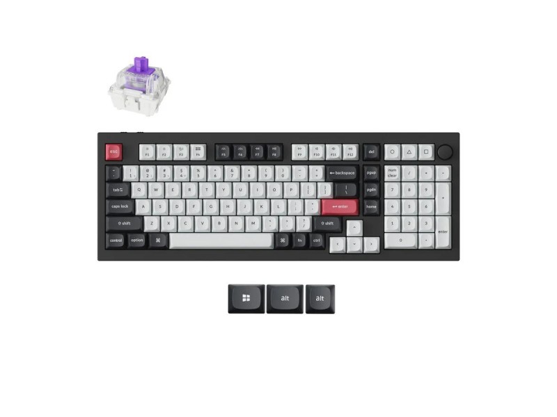 Механична клавиатура Keychron Q5 HE QMK Carbon Black - Gateron Double-Rail Magnetic Nebula Switch