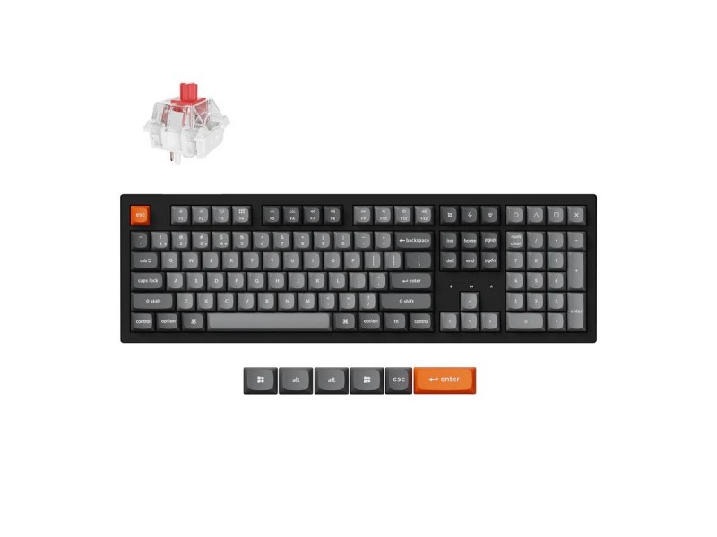 Механична клавиатура Keychron K10 Max QMK/VIA Full Size - Keychron Super Red Switch, RGB Backlight