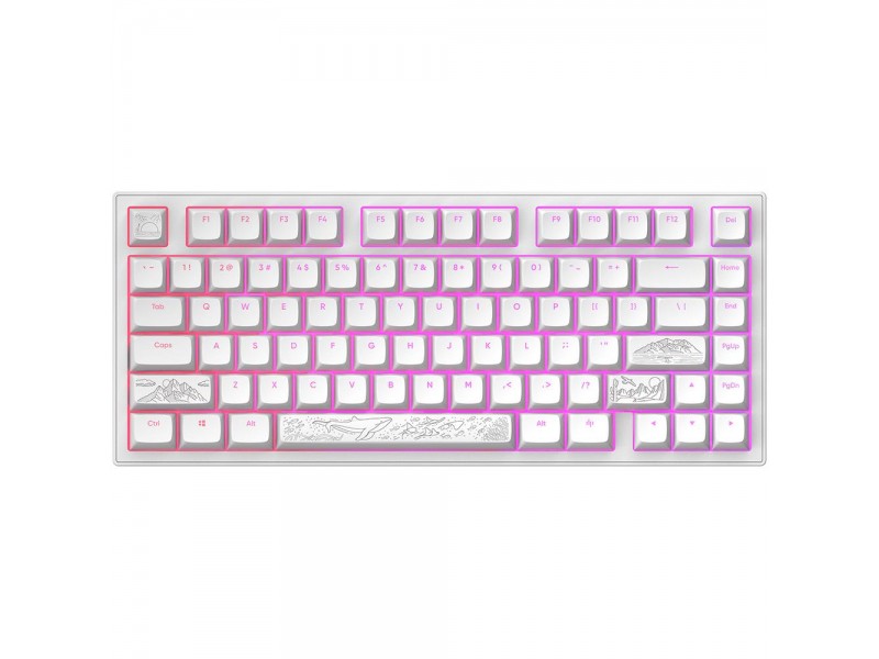 Геймърскa механична клавиатура Dark Project ALU81A Terra Nostra White RGB