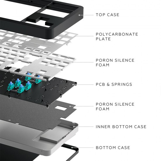 Gaming Mechanical Keyboard Dark Project ALU87B Bushido RGB