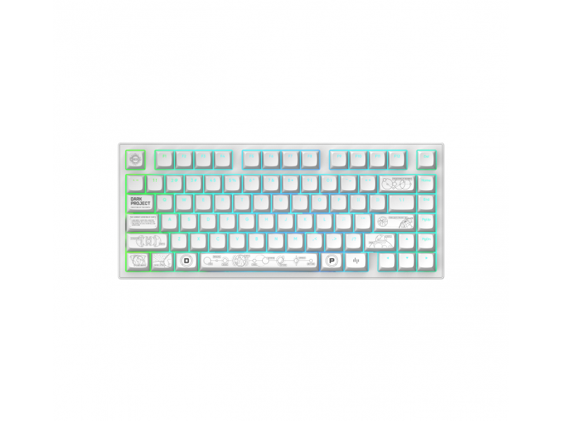 Геймърскa безжична клавиатура Dark Project ALU81A Terra Nova White RGB