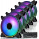 Комплект вентилатори EZDIY-FAB Moonlight Black RGB PWM 120mm - 5 Pack