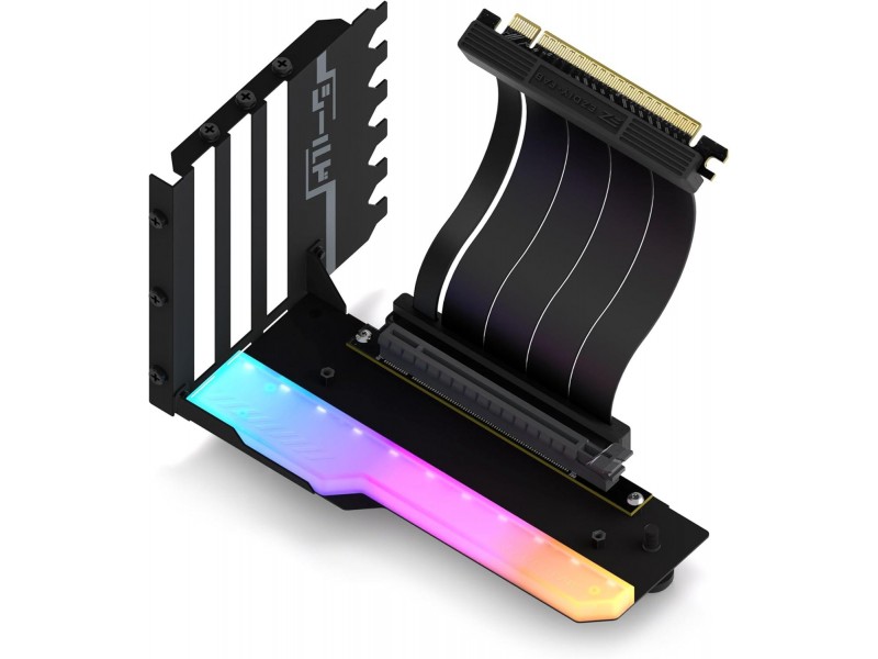 Брекет за вертикален монтаж на GPU EZDIY-FAB RGB PCIe 4.0 Riser Cable 90°