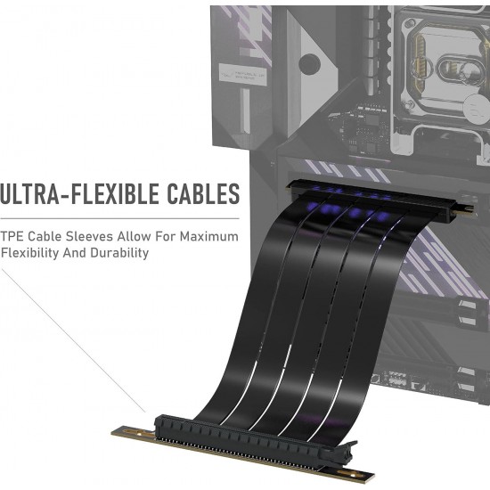 Кабел EZDIY-FAB Riser Cable Right Angle 300mm PCI-E x16 4.0