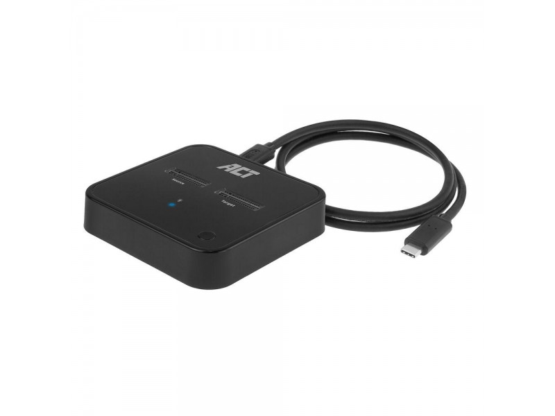 Двойна SSD докинг станция, ACT M.2 NVMe/PCIe  за клониране, USB-C 3.2 Gen2