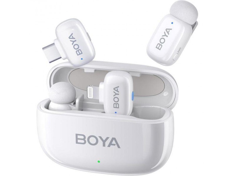 Безжична микрофонна система BOYA Mini за USB-C и DI - Бели