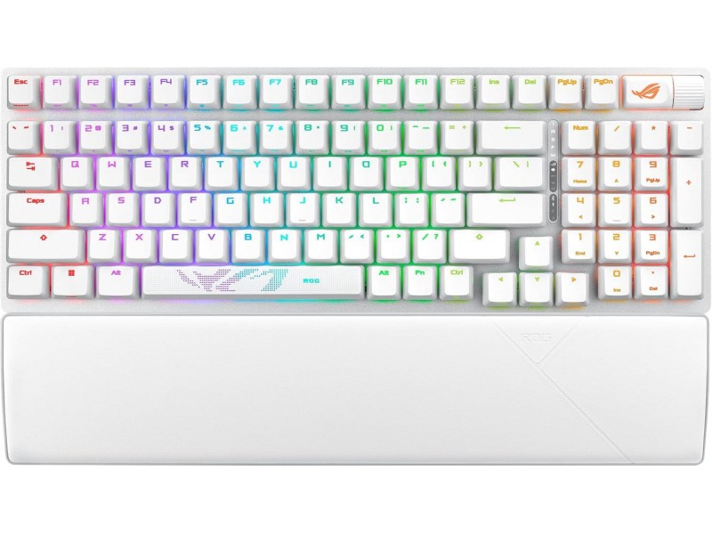 Геймърска безжична Клавиатура ASUS ROG Strix Scope II 96 - Moonlight White