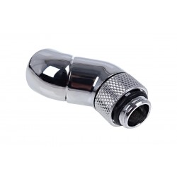 Ъглов адаптер Alphacool Eiszapfen, 2 x 45°, G1/4 външна към G1/4 вътрешна резба, Сребрист