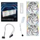 Вентилатори 3бр Lian Li UNI FAN SL Wireless ARGB PWM Reverse Blade - 120 mm Бели + Контролер