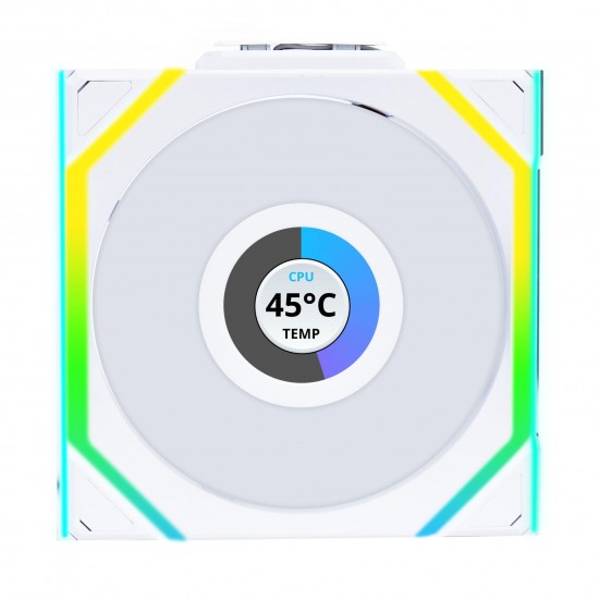Вентилатор Lian Li UNI FAN SL Wireless LCD ARGB PWM - 120 mm Бял