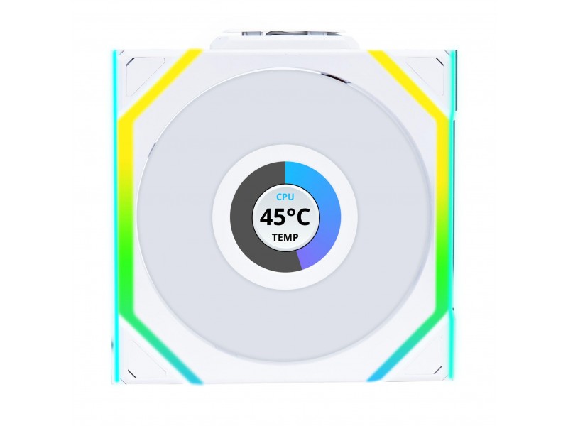 Вентилатор Lian Li UNI FAN SL Wireless LCD ARGB PWM - 120 mm Бял
