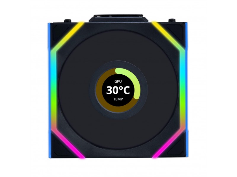 Вентилатор Lian Li UNI FAN SL Wireless LCD Reverse Blade ARGB PWM - 120 mm Черен