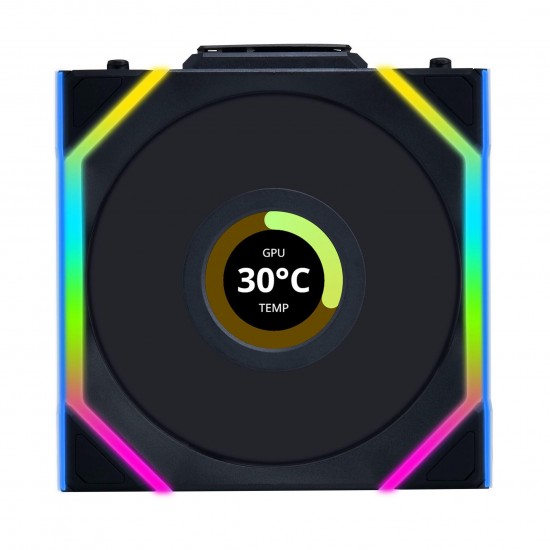 Вентилатори 3бр Lian Li UNI FAN SL Wireless LCD ARGB PWM - 120 mm Черен