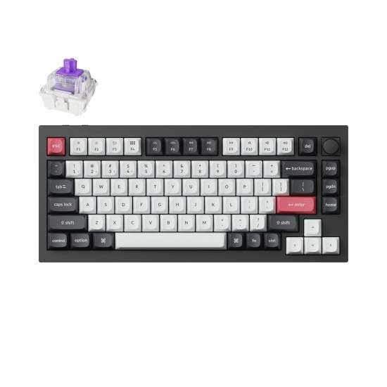 Механична клавиатура Keychron Q1 HE QMK 75% Carbon Black - Wireless